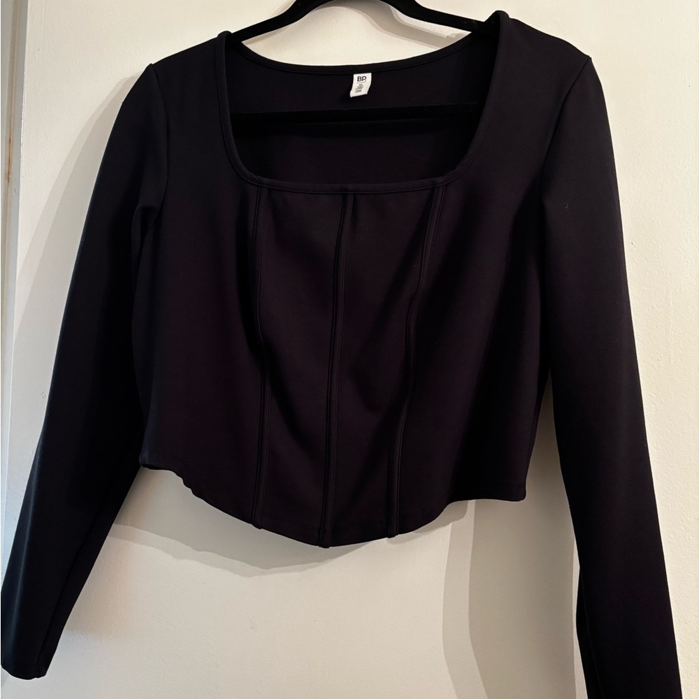 BP Black Long Sleeve Crop Top